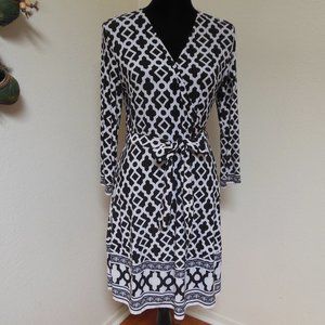 INC Black Garden Mist Morracan Window Print Dress